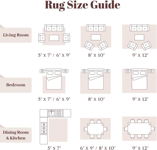 Homemate Washable Rug 9x12 Area Rugs - Vintage Rugs for Living Room
