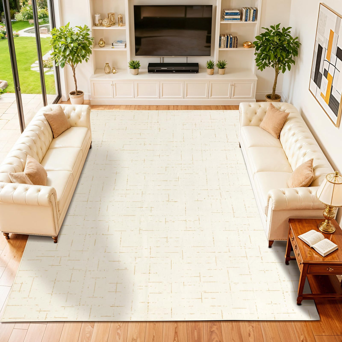 8x10 Washable Area Rug, Black Solid Area Rugs for Living Room & Bedroom