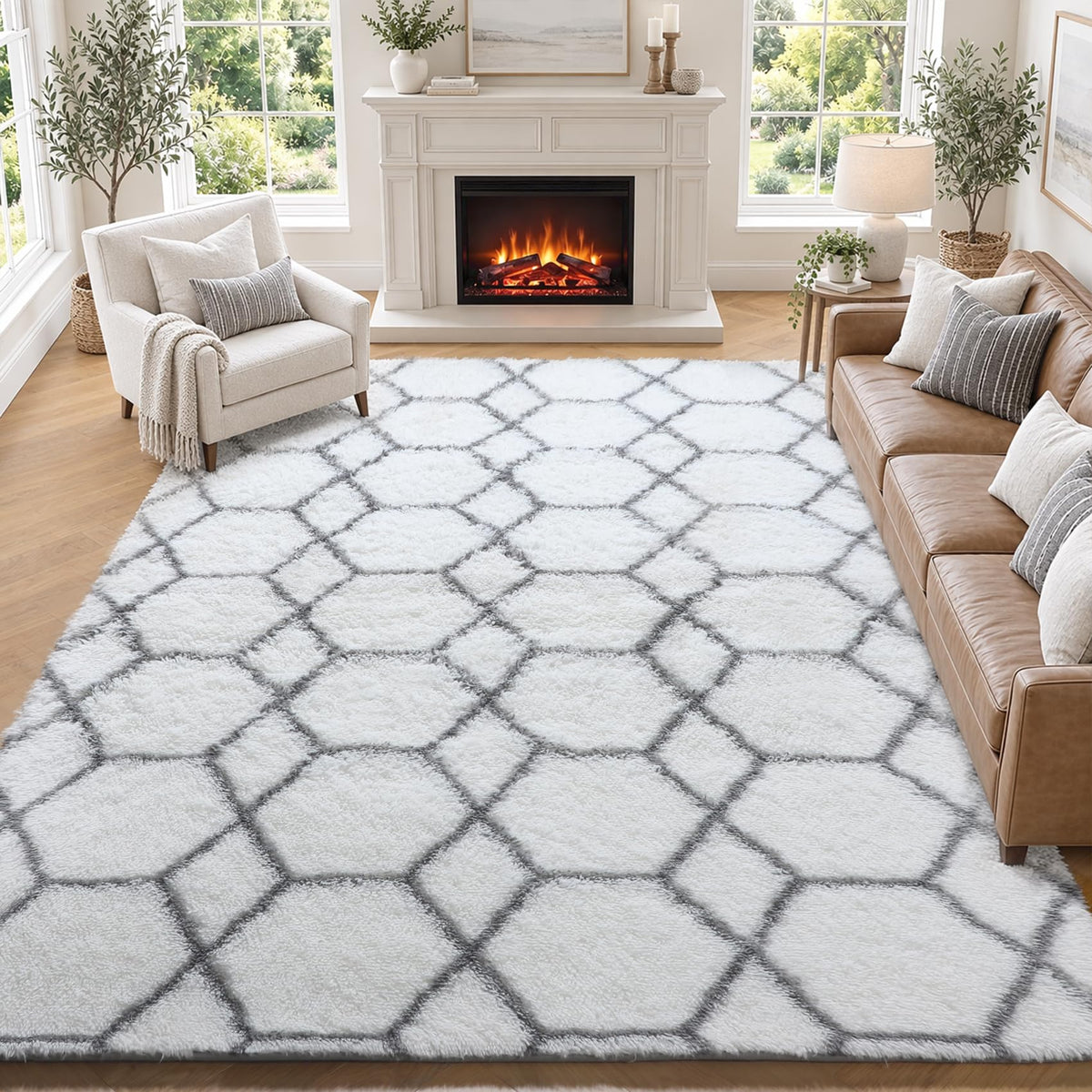 Runner Rugs for Bedroom Living Room, 2x6 Tie-Dyed Beige Hallway Area Rug