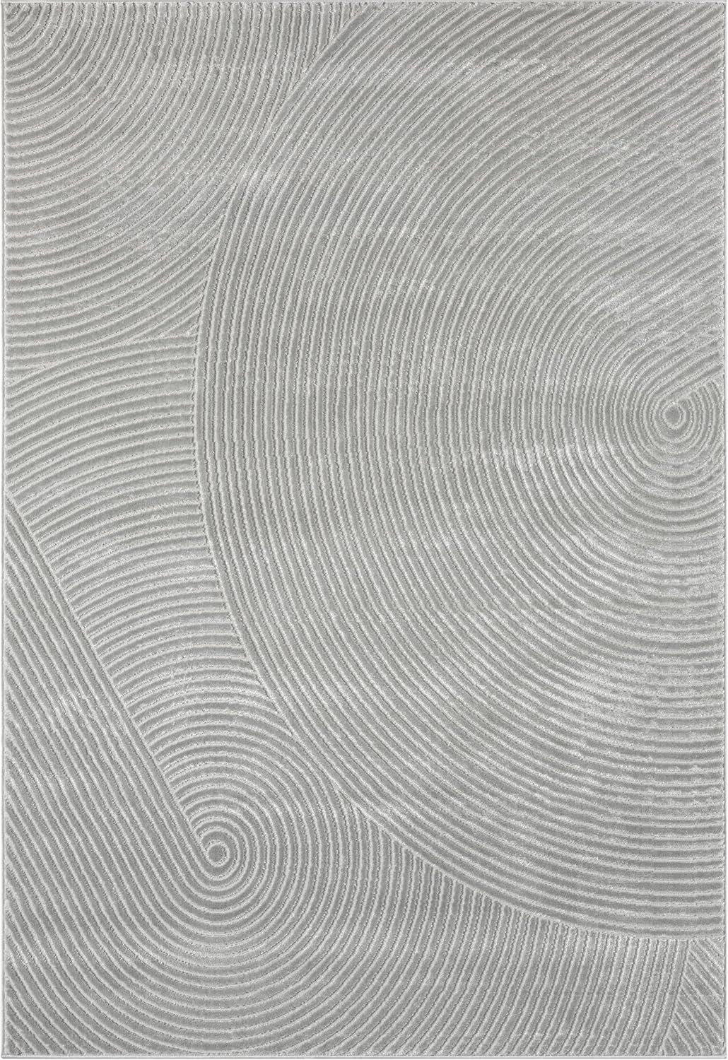 Abani Neutral Beige Area Rug | 5' x 8' Tan Geometric Carpet with Zen Circle Pattern | Rugs for Living Room, Bedroom, Office