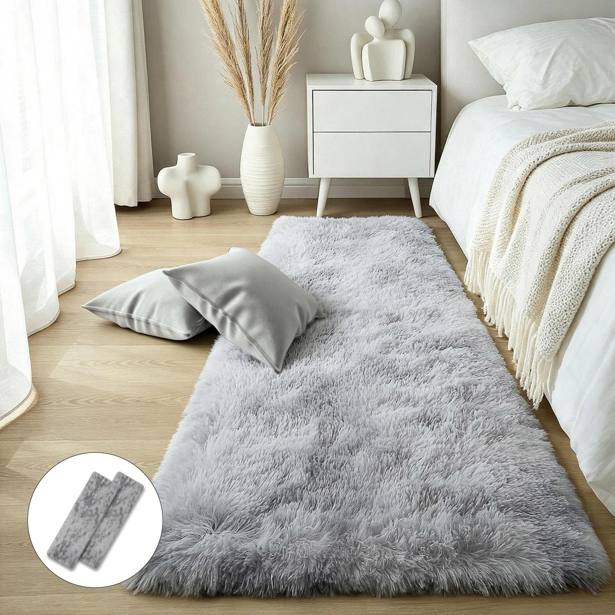 Pink Fluffy 4x6 Area Rugs for Bedroom Girls, Plush Washable Carpet