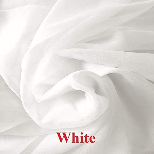 Ikiriska Extra Long Sheer Voile Curtain Sheer Voile with Pocket top (1 Panel) Custom Made (White, 9 ft)