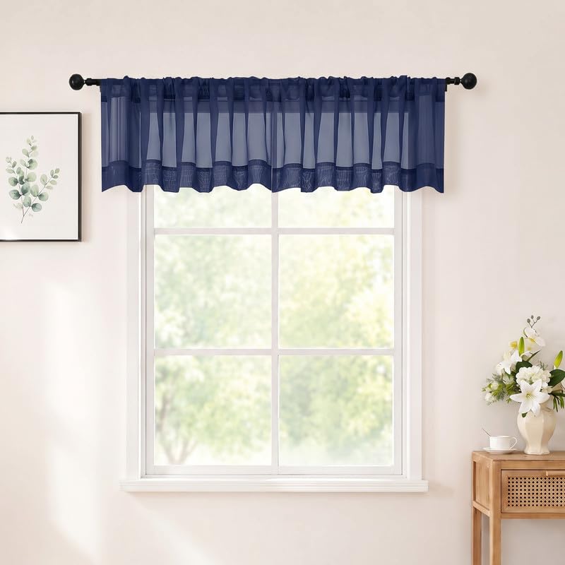 Chyhomenyc White Sheer Curtains 84 inch Long for Living Room, 2 Panels