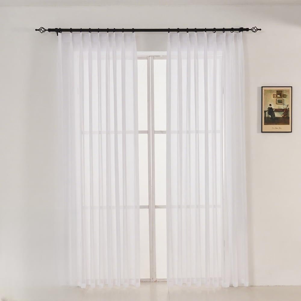 Sheer Curtains 120 inch Length for Living Room, 1 Panel, 52" W x 120" L