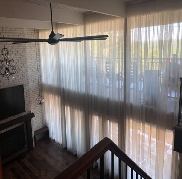 Ikiriska Extra Long Sheer Voile Curtain Sheer Voile with Pocket top (1 Panel) Custom Made (White, 9 ft)