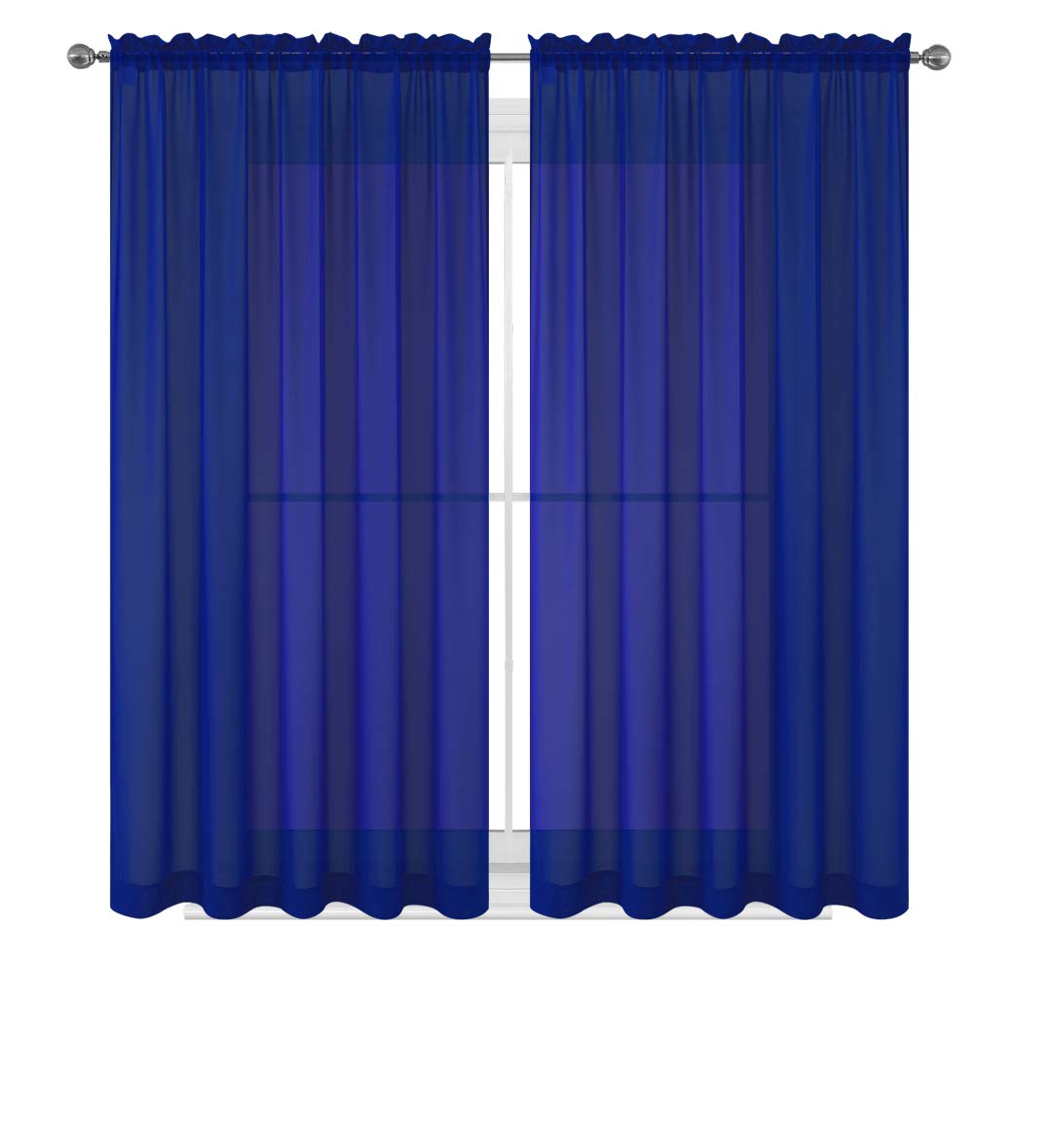 WPM Yellow Color Sheer Curtains 58" Wide x 84" Long 2 Panels Livingroom Window Treatment Rod Pocket Sheer Voile for Bedroom, Kitchen, Children Room Fully Stitched and Hemmed