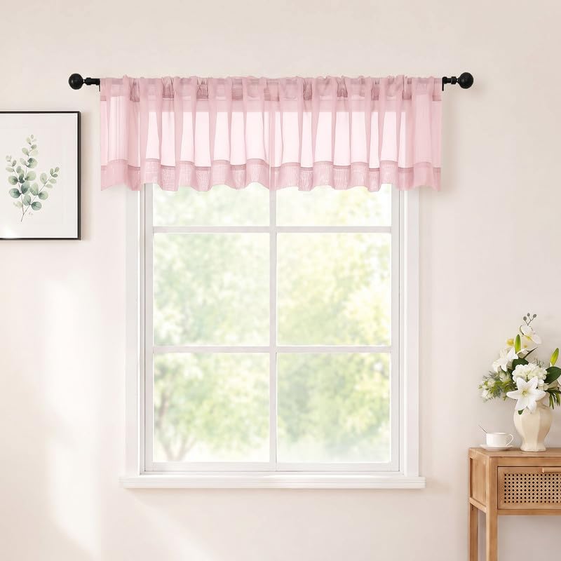 Chyhomenyc White Sheer Curtains 84 inch Long for Living Room, 2 Panels
