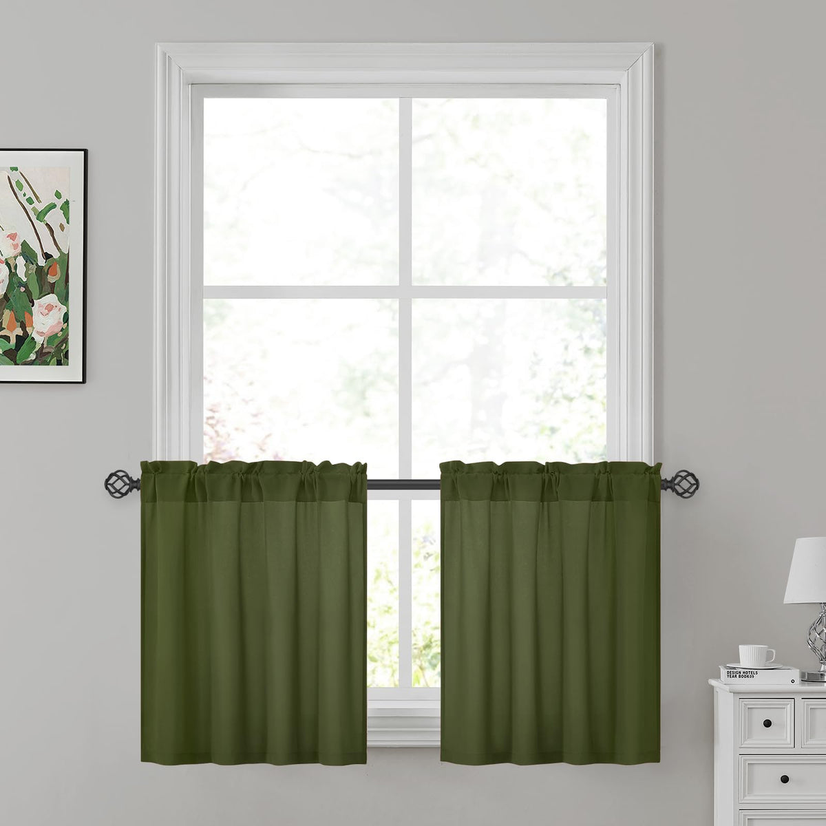 HOMEIDEAS Non-See-Through White Privacy Sheer Curtains, 52 X 96 Inches Long