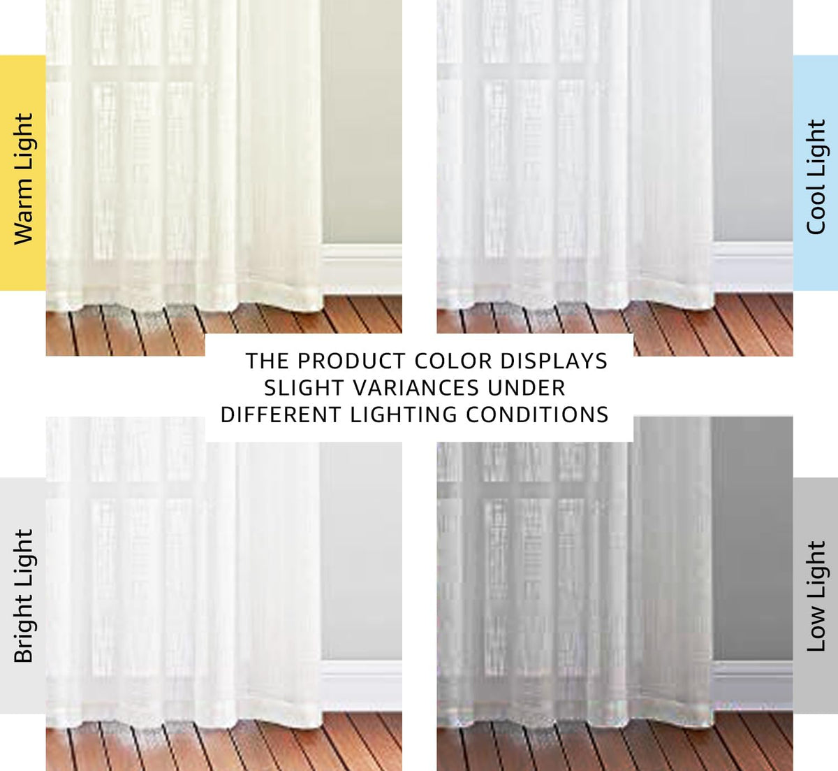 NICETOWN White Sheer Curtains for Windows 84 Inch Length, 52" W, 2 Panels