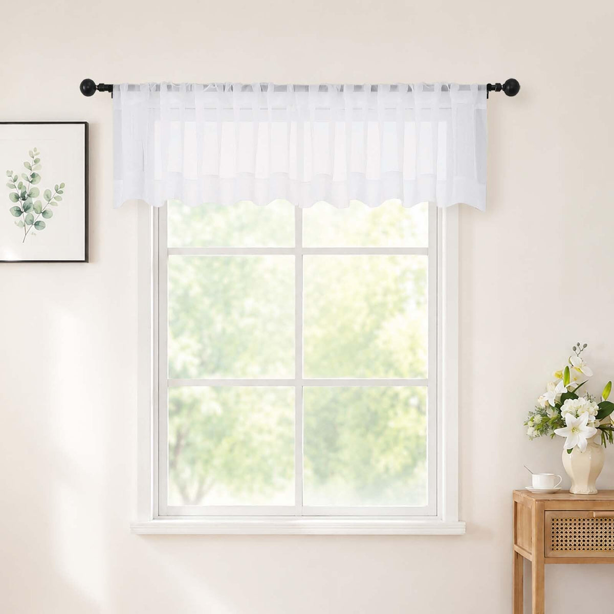 Chyhomenyc White Sheer Curtains 84 inch Long for Living Room, 2 Panels