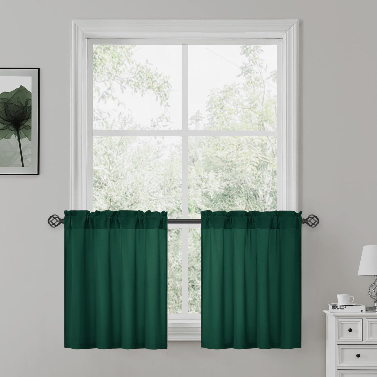 HOMEIDEAS Non-See-Through White Privacy Sheer Curtains, 52 X 96 Inches Long