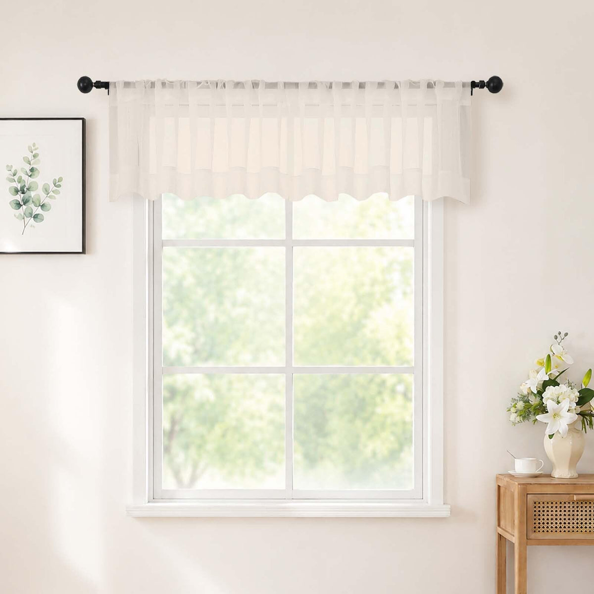 Chyhomenyc White Sheer Curtains 84 inch Long for Living Room, 2 Panels
