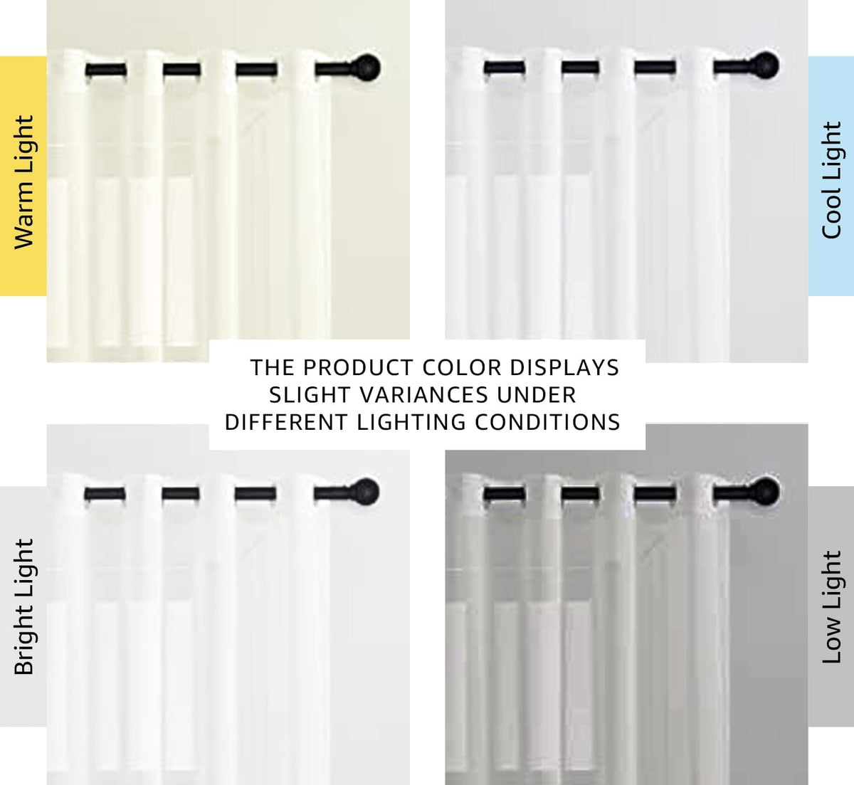 NICETOWN White Sheer Linen Curtains 84 Inch Length 2 Panels Set, W52xL84