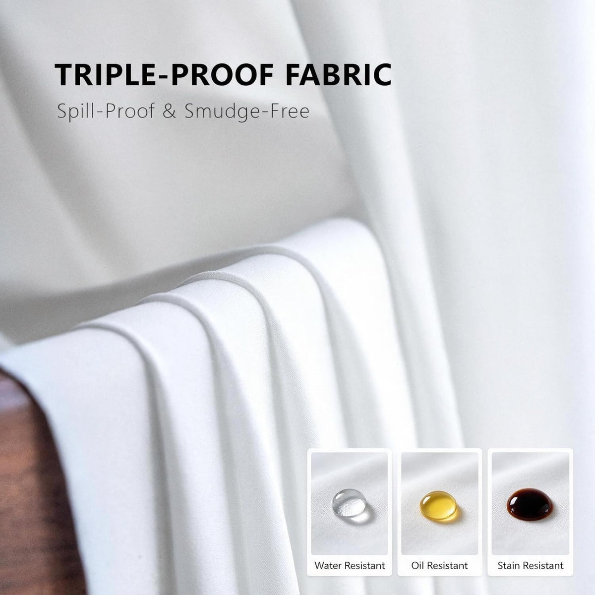 Non-See-Through White Privacy Sheer Curtains 84 Inch Long 2 Panels