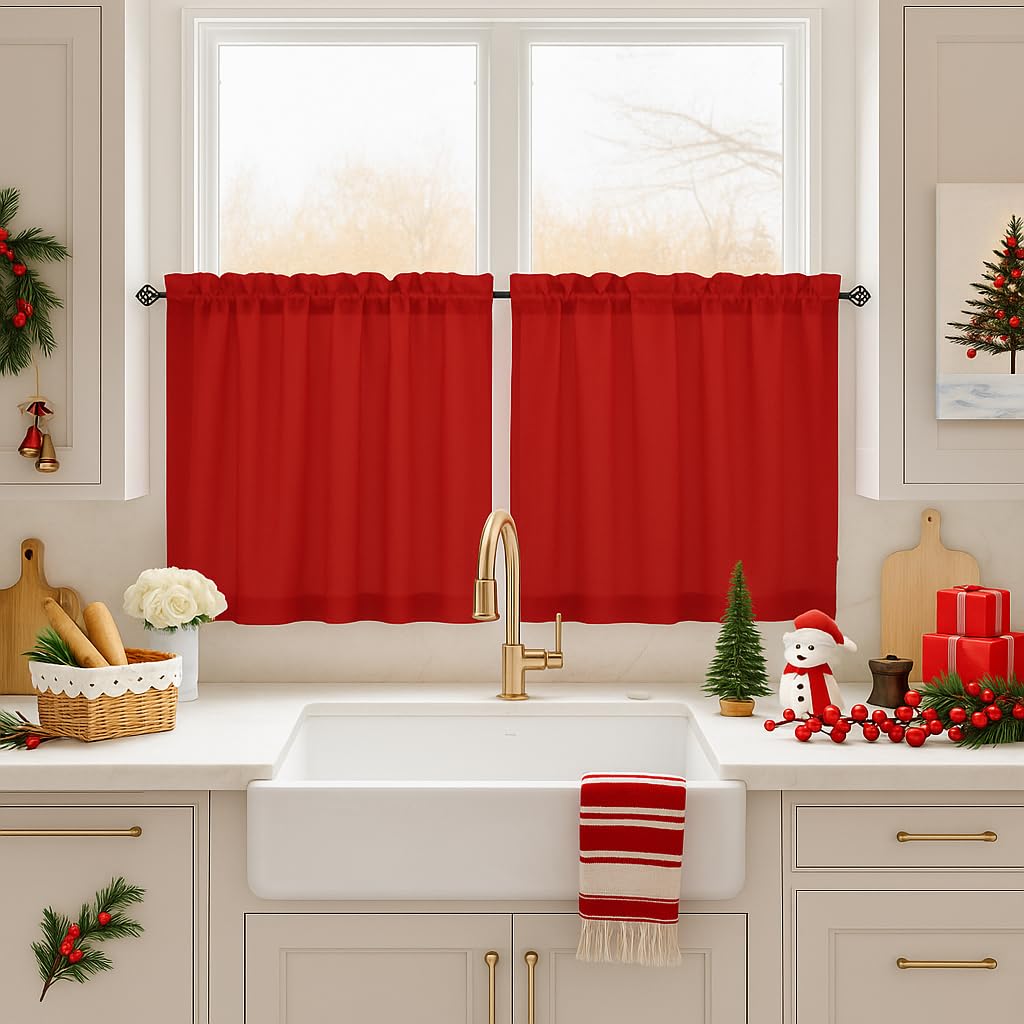 HOMEIDEAS Non-See-Through White Privacy Sheer Curtains, 52 X 96 Inches Long