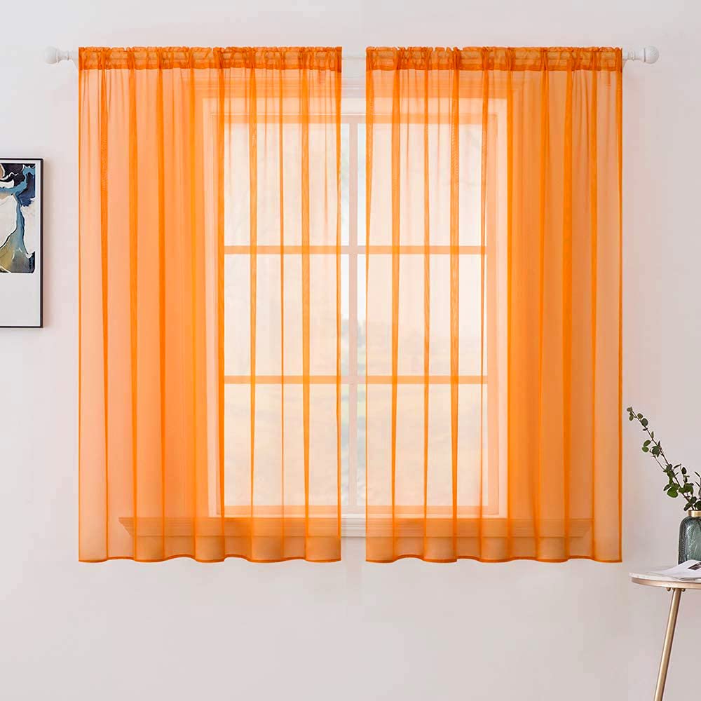 MIULEE 2 Panels White Sheer Curtains for Living Room 54 X 102 Inches