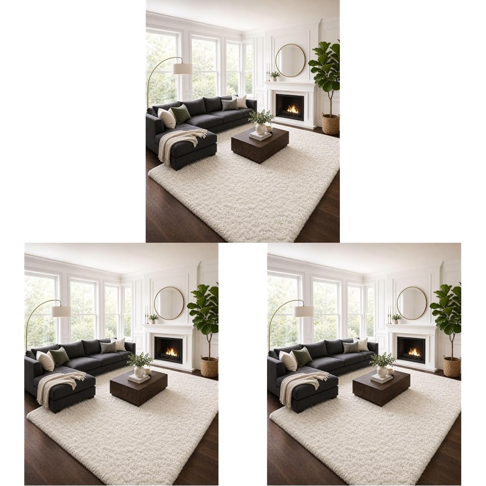 Ophanie Area Rugs for Living Room Bedroom, Washable Non-Slip Fluffy Soft Grey Shag Carpet, Indoor Floor Gray 4x6 Fuzzy Shaggy Living Room Plush Rug for Kids Home Dorm Decor Aesthetic