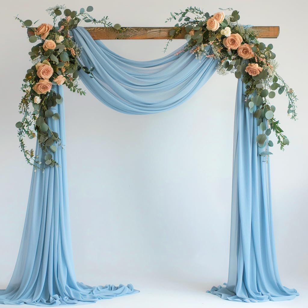 Wokceer White Wedding Arch Draping Fabric Backdrop Drapes Sheer 28.7"x 20FT