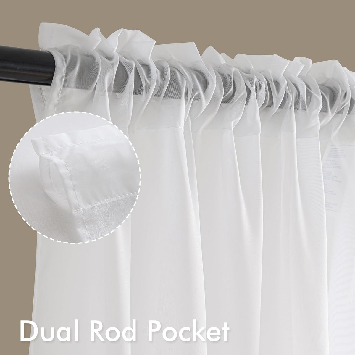 MIULEE White Sheer Curtains 84 Inches Long 4 Panels 42 x 84 Inches