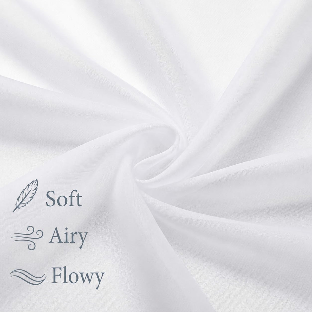 Chyhomenyc White Sheer Curtains 84 inch Long for Living Room, 2 Panels