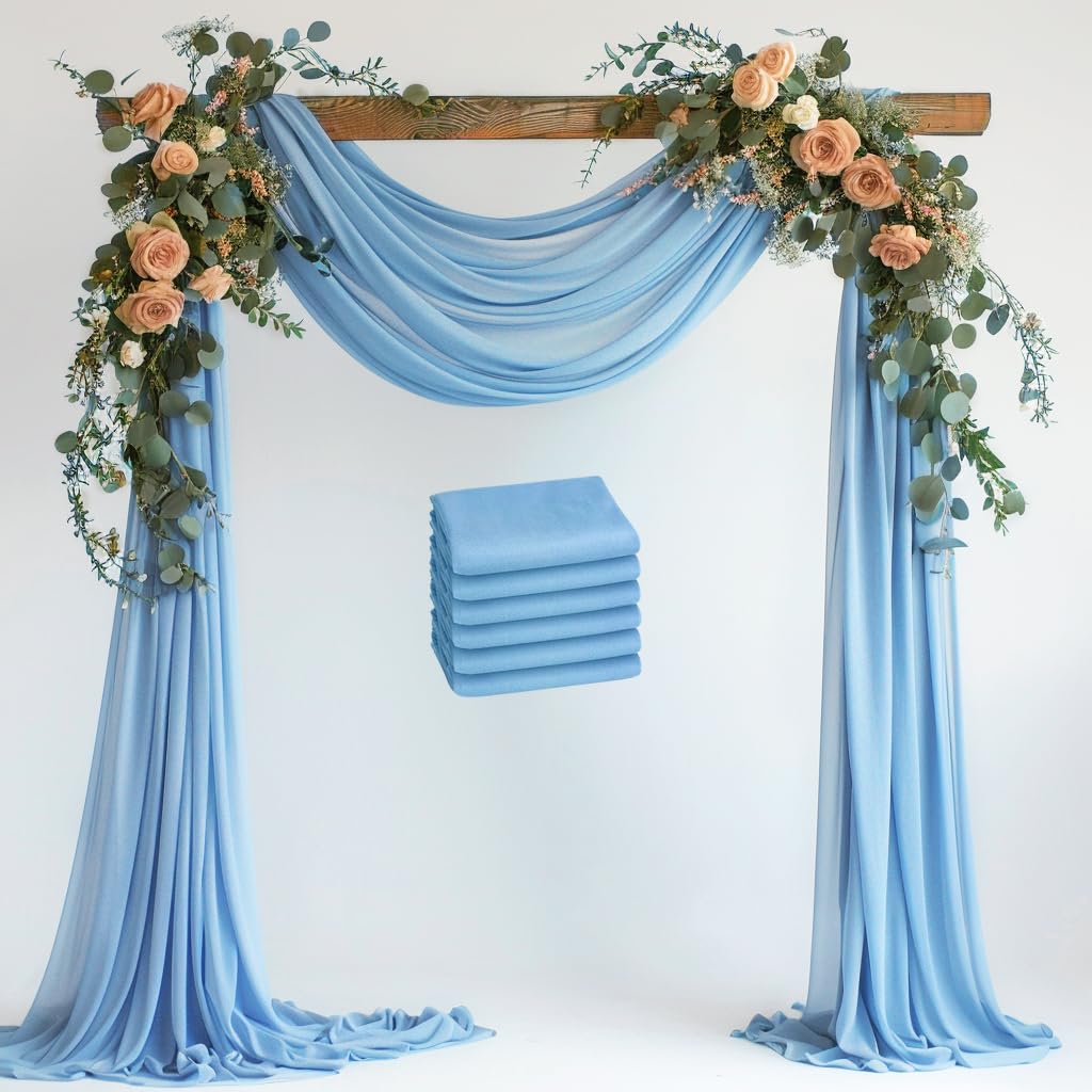 Wokceer White Wedding Arch Draping Fabric Backdrop Drapes Sheer 28.7"x 20FT