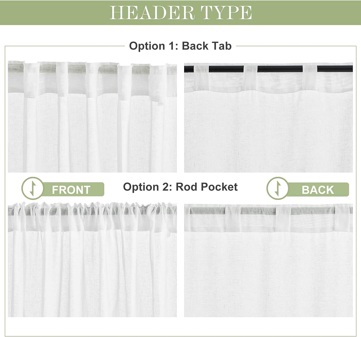 PONY DANCE White Sheer Curtains 96 inches Long, 2 Panels