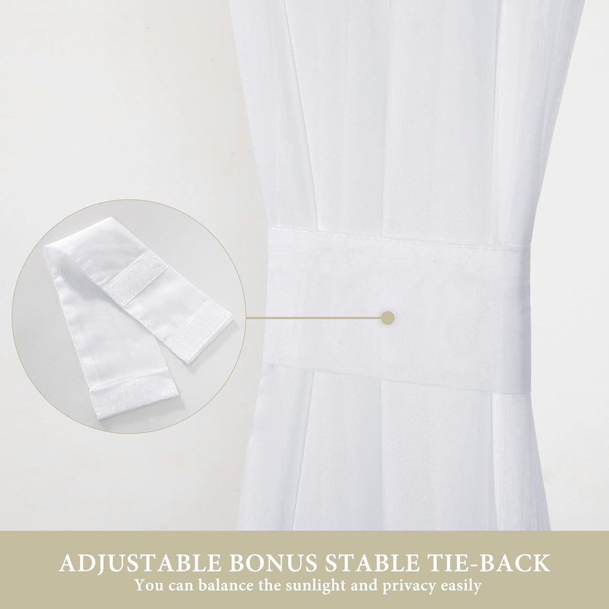 MIULEE White 54 Wide and 72 Inches Length French Door Sheer Curtains