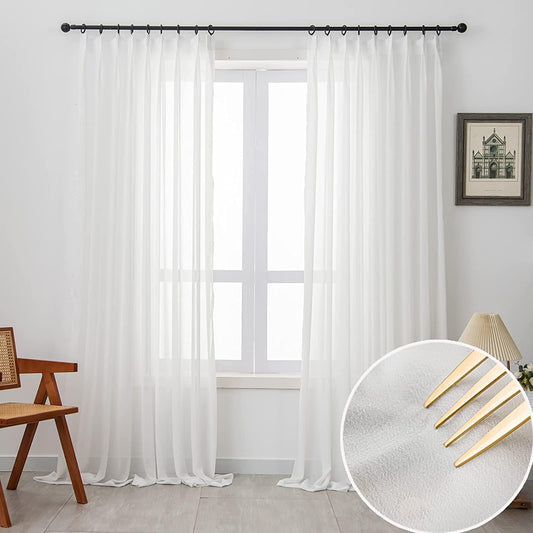 Sheer Curtains 120 inch Length for Living Room, 1 Panel, 52" W x 120" L