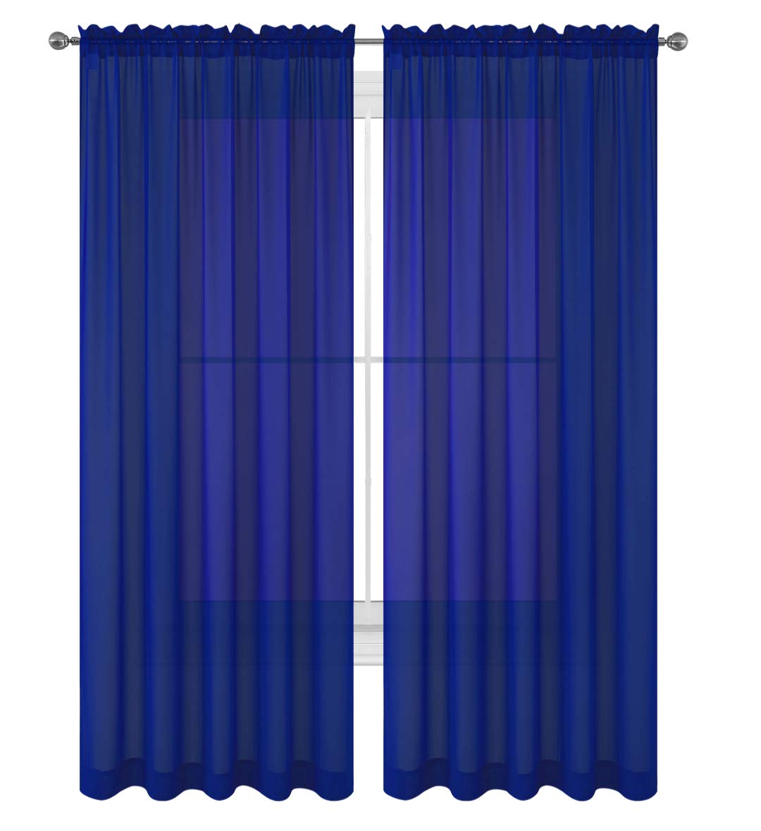 WPM Yellow Color Sheer Curtains 58" Wide x 84" Long 2 Panels Livingroom Window Treatment Rod Pocket Sheer Voile for Bedroom, Kitchen, Children Room Fully Stitched and Hemmed