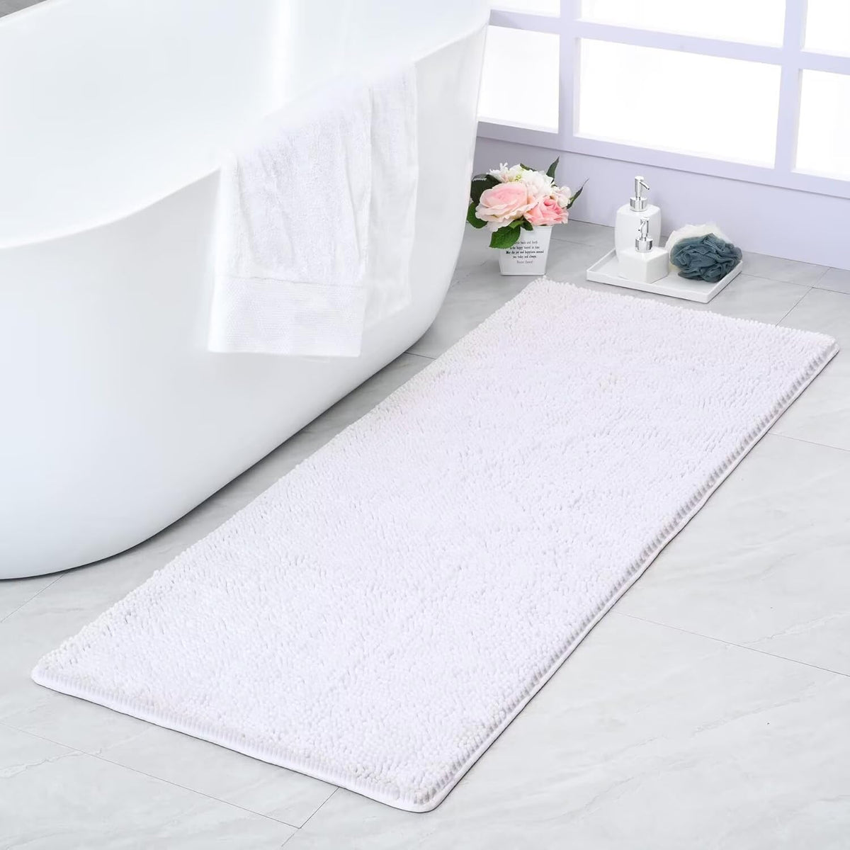 Noahas 2x6 Black Fluffy Soft Runner Rug Non-Slip for Bedroom Dorm Hallway