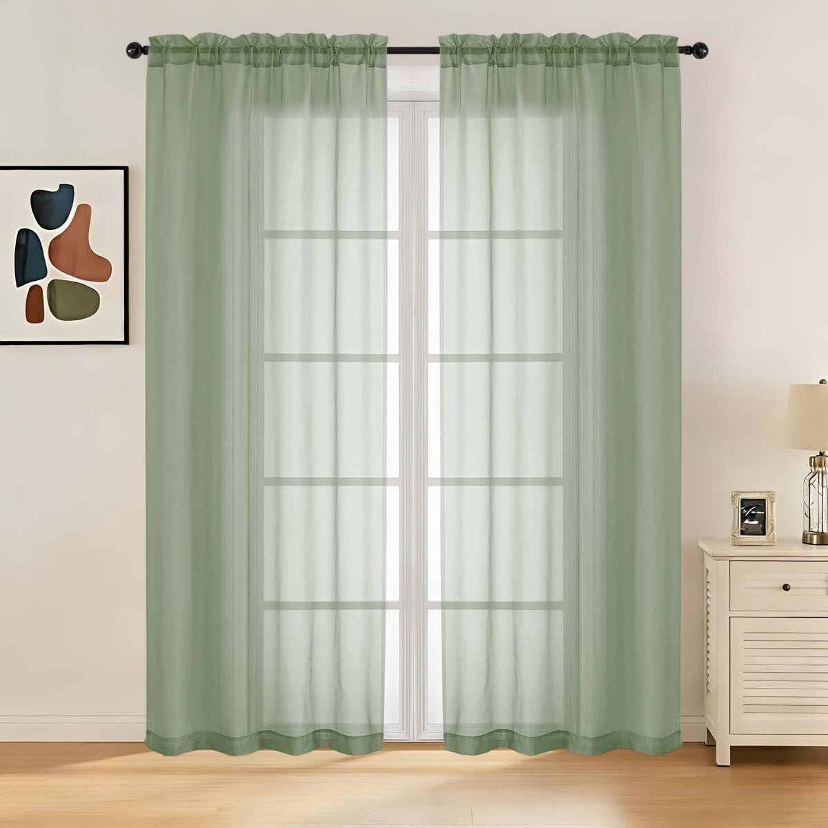 LIVEKID White Sheer Curtains 84 Inches Long 2 Panels - Light Filtering Breathable Voile Textured Sheer Curtains for Bedroom/Living Room, Rod Pocket Soft Elagant & Airy Solid Drapes, W42 x L84