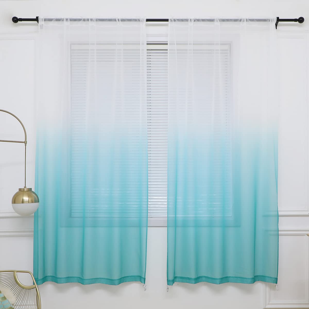 ABCHOME White Sheer Curtains 84 Inches Long 2 Panels,Rod Pocket Voile Semi Sheer Window Curtains for Kitchen, Bedroom and Living Room(White, 52 W x 84 L)