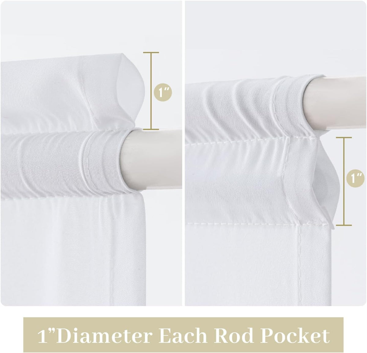 MIULEE Non-See-Through White Sidelight Curtains 2 Panels 26 x 72 inches