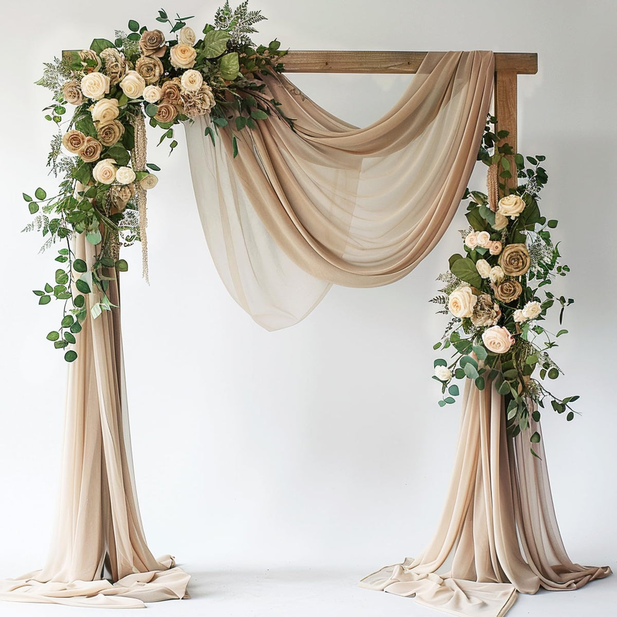 Wokceer White Wedding Arch Draping Fabric Backdrop Drapes Sheer 28.7"x 20FT