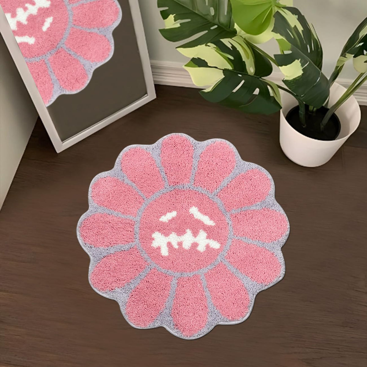 Trippy Happy Face Rug Cool Rugs Graphic Design Tufted Bathroom Rugs