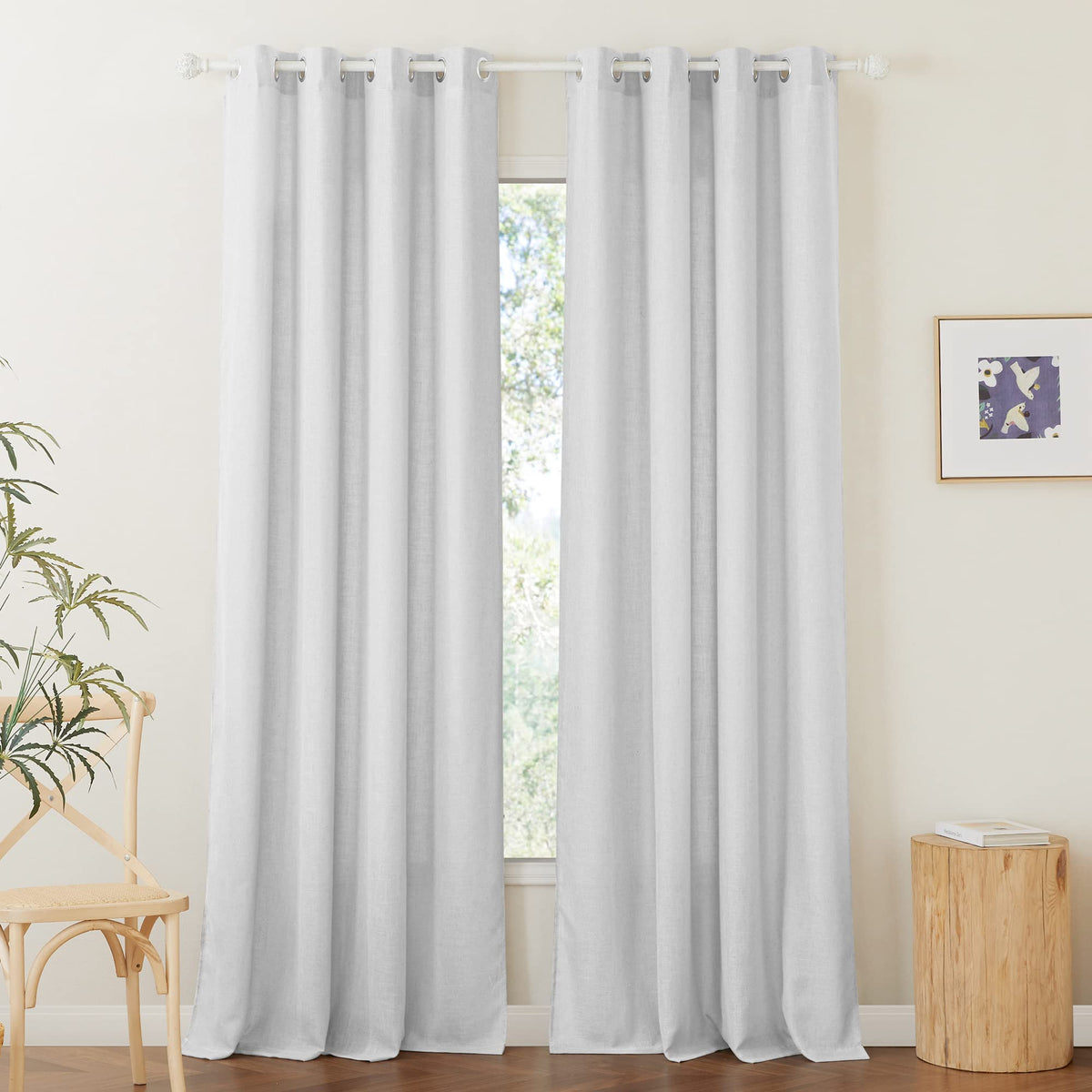 RYB HOME Sliding Patio Door Sheer Curtains, Extra Wide Room Divider Drape