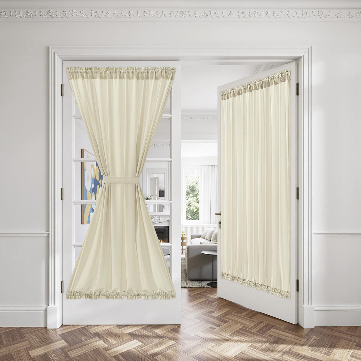 MIULEE Non-See-Through White Sidelight Curtains 2 Panels 26 x 72 inches