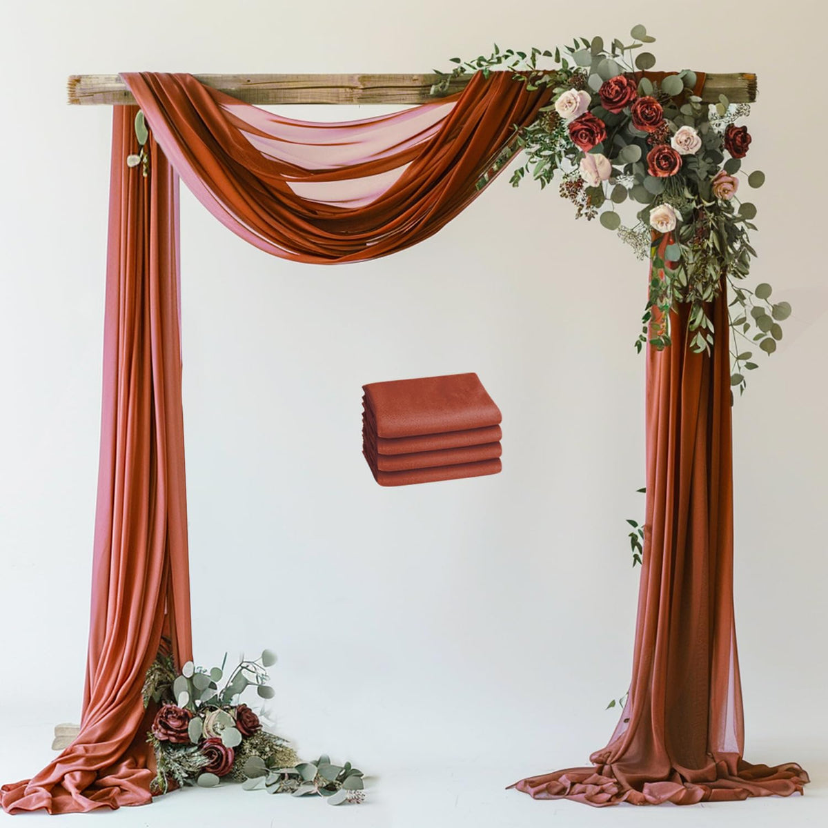 Wokceer White Wedding Arch Draping Fabric Backdrop Drapes Sheer 28.7"x 20FT
