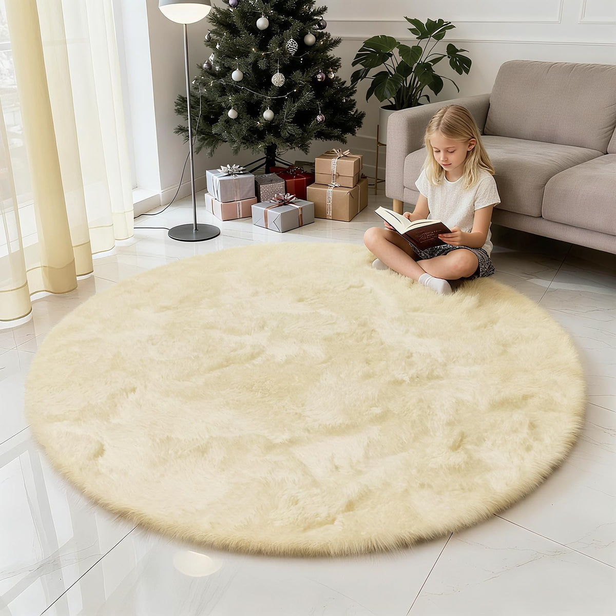 6x9 Black Fluffy Area Rug for Living Room,Large Shag Area Rugs for Bedroom