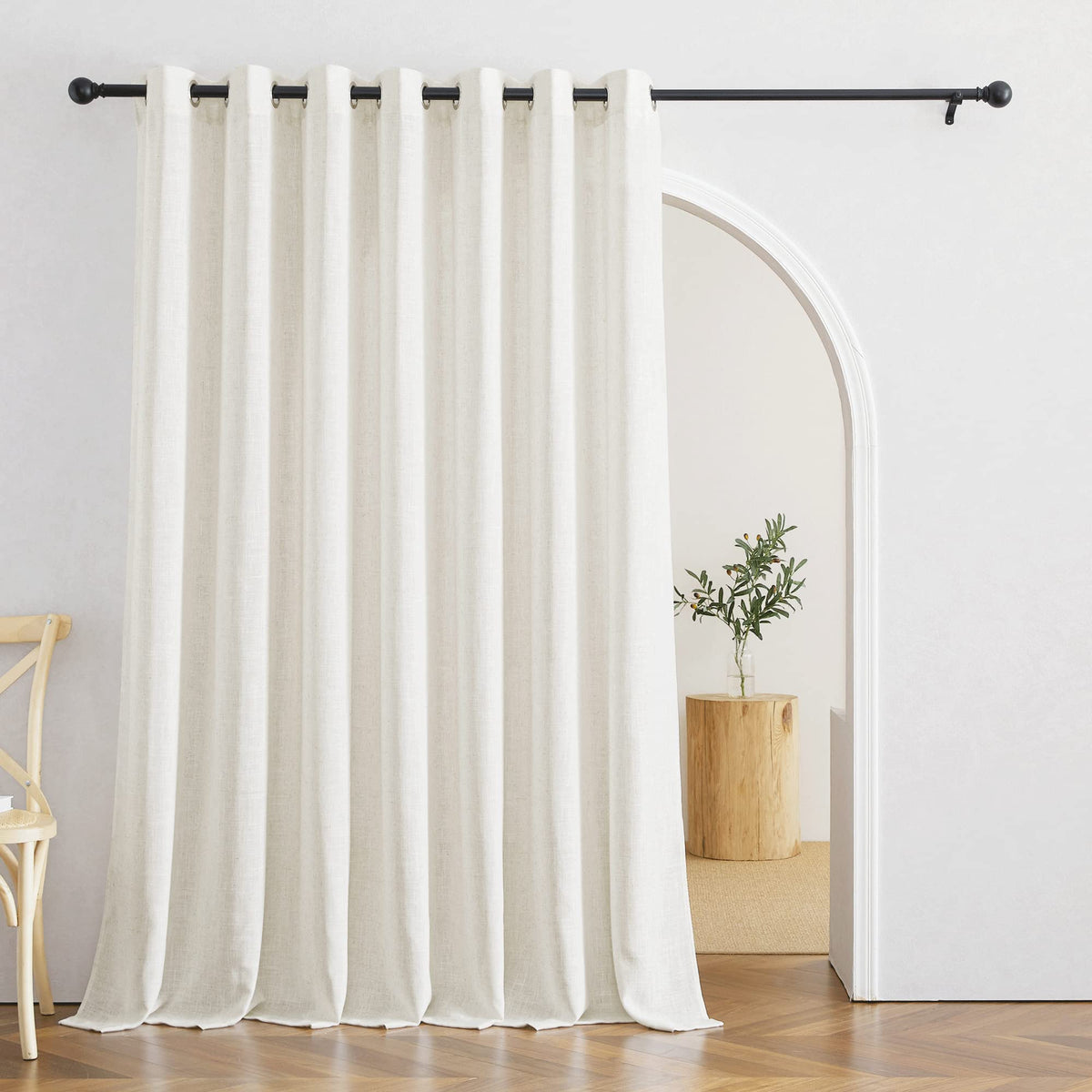 RYB HOME Sliding Patio Door Sheer Curtains, Extra Wide Room Divider Drape