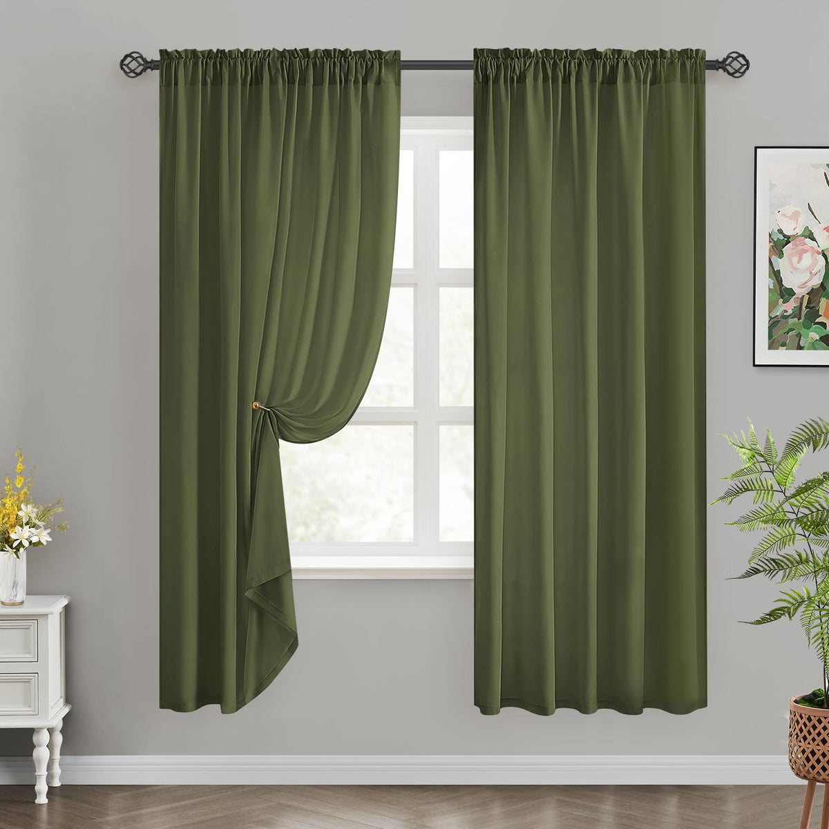 HOMEIDEAS Non-See-Through White Privacy Sheer Curtains, 52 X 96 Inches Long