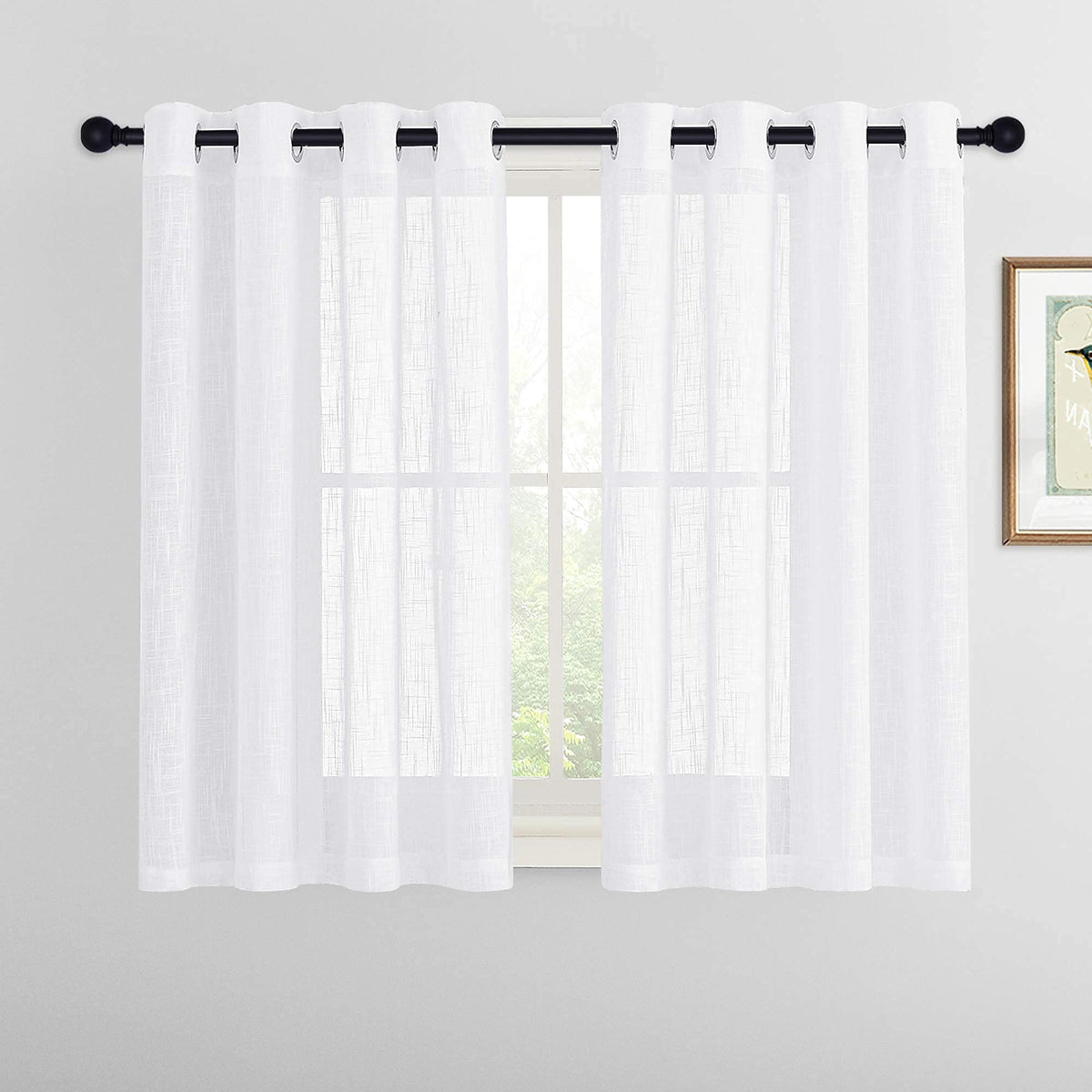 RYB HOME Sliding Patio Door Sheer Curtains, Extra Wide Room Divider Drape