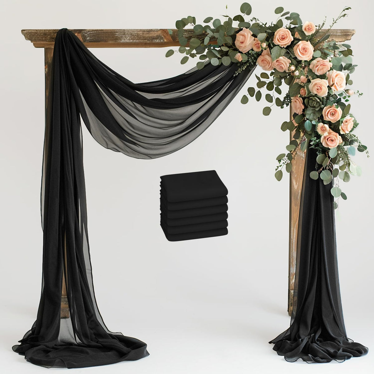 Wokceer White Wedding Arch Draping Fabric Backdrop Drapes Sheer 28.7"x 20FT