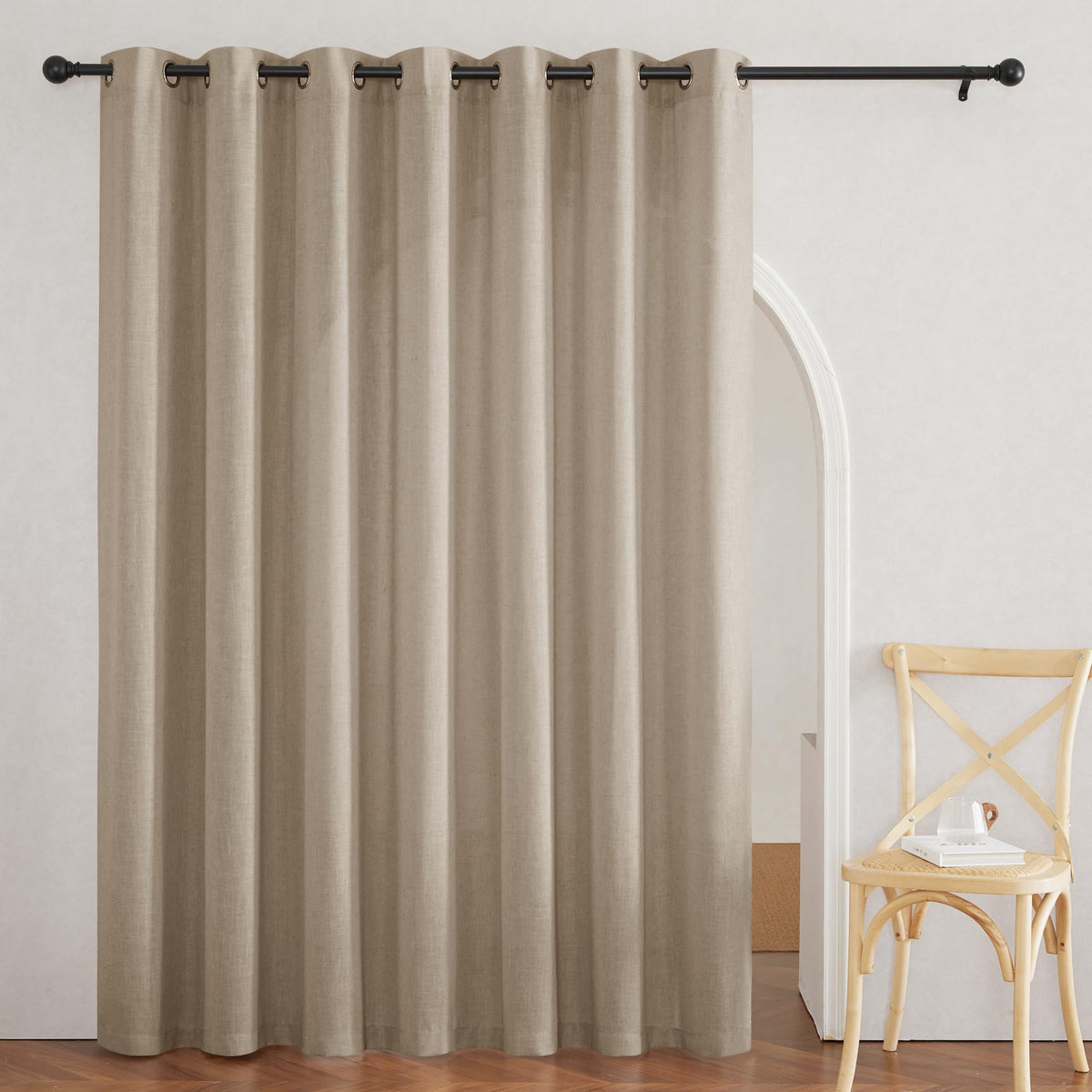 RYB HOME Sliding Patio Door Sheer Curtains, Extra Wide Room Divider Drape