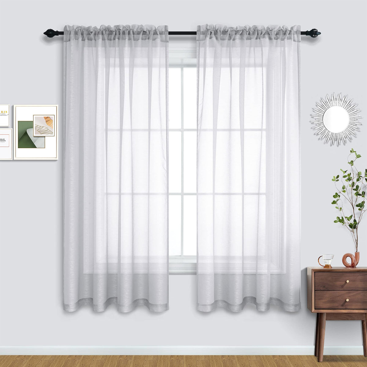 Pitalk Terracotta Curtains 84 Inch Length for Living Room 2 Panel Sets Rod Pocket Sheer Curtains for Living Room Rust Burnt Orange Red