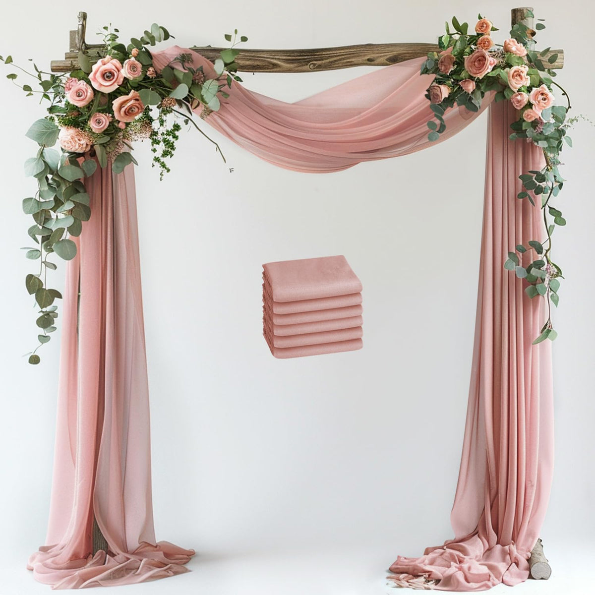 Wokceer White Wedding Arch Draping Fabric Backdrop Drapes Sheer 28.7"x 20FT
