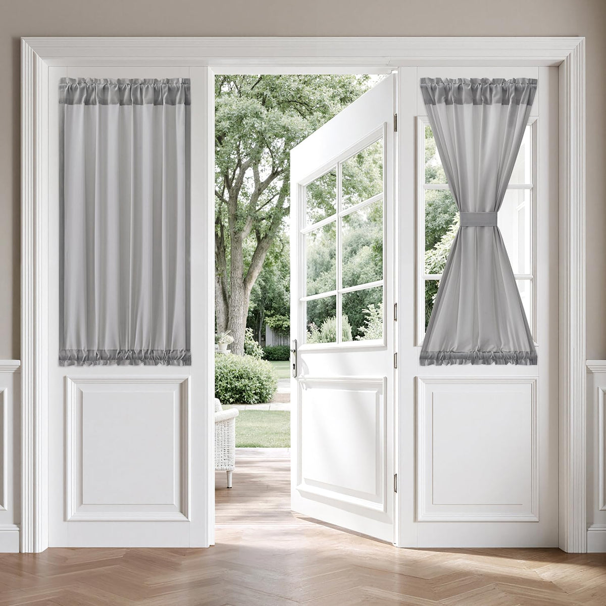MIULEE Non-See-Through White Sidelight Curtains 2 Panels 26 x 72 inches