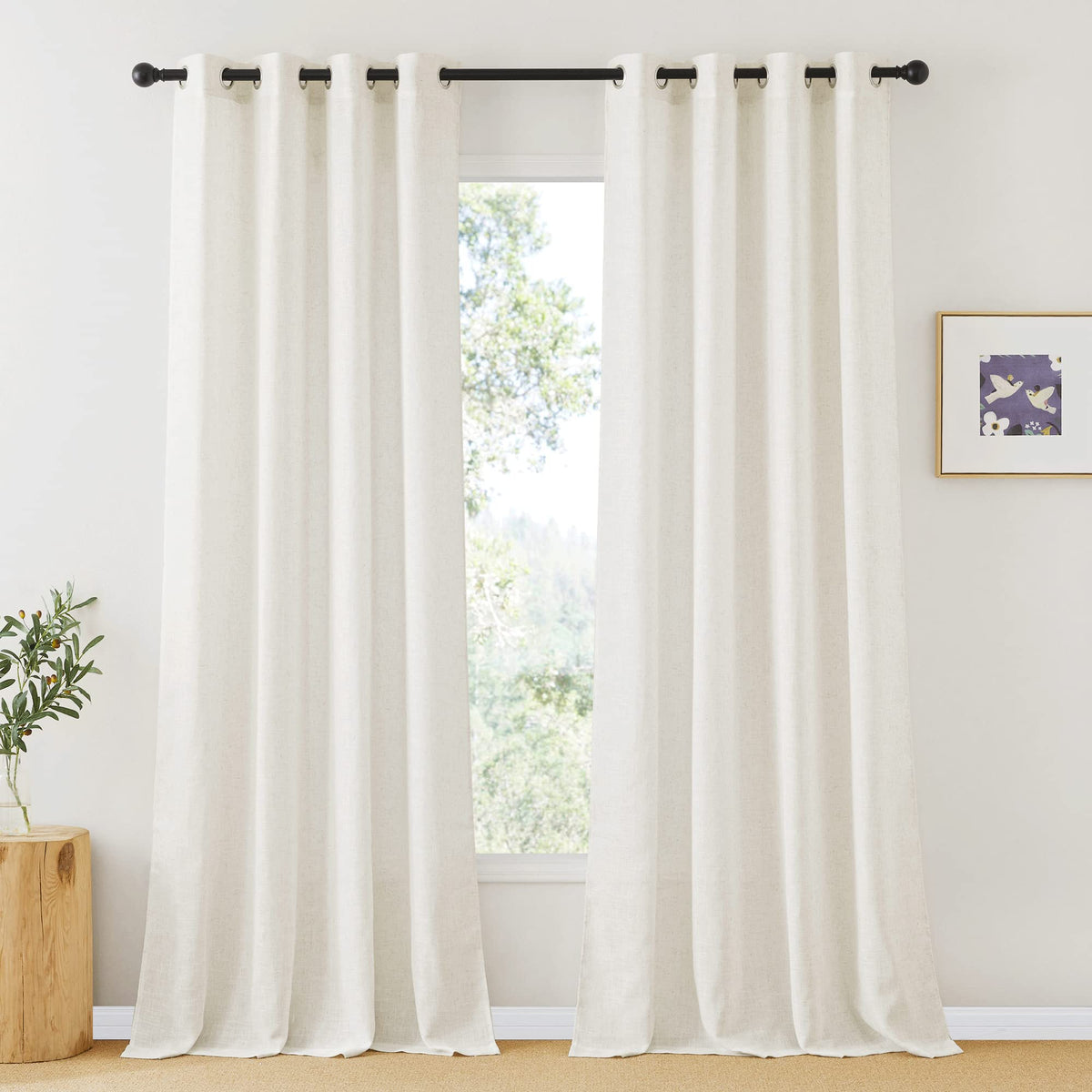 RYB HOME Sliding Patio Door Sheer Curtains, Extra Wide Room Divider Drape