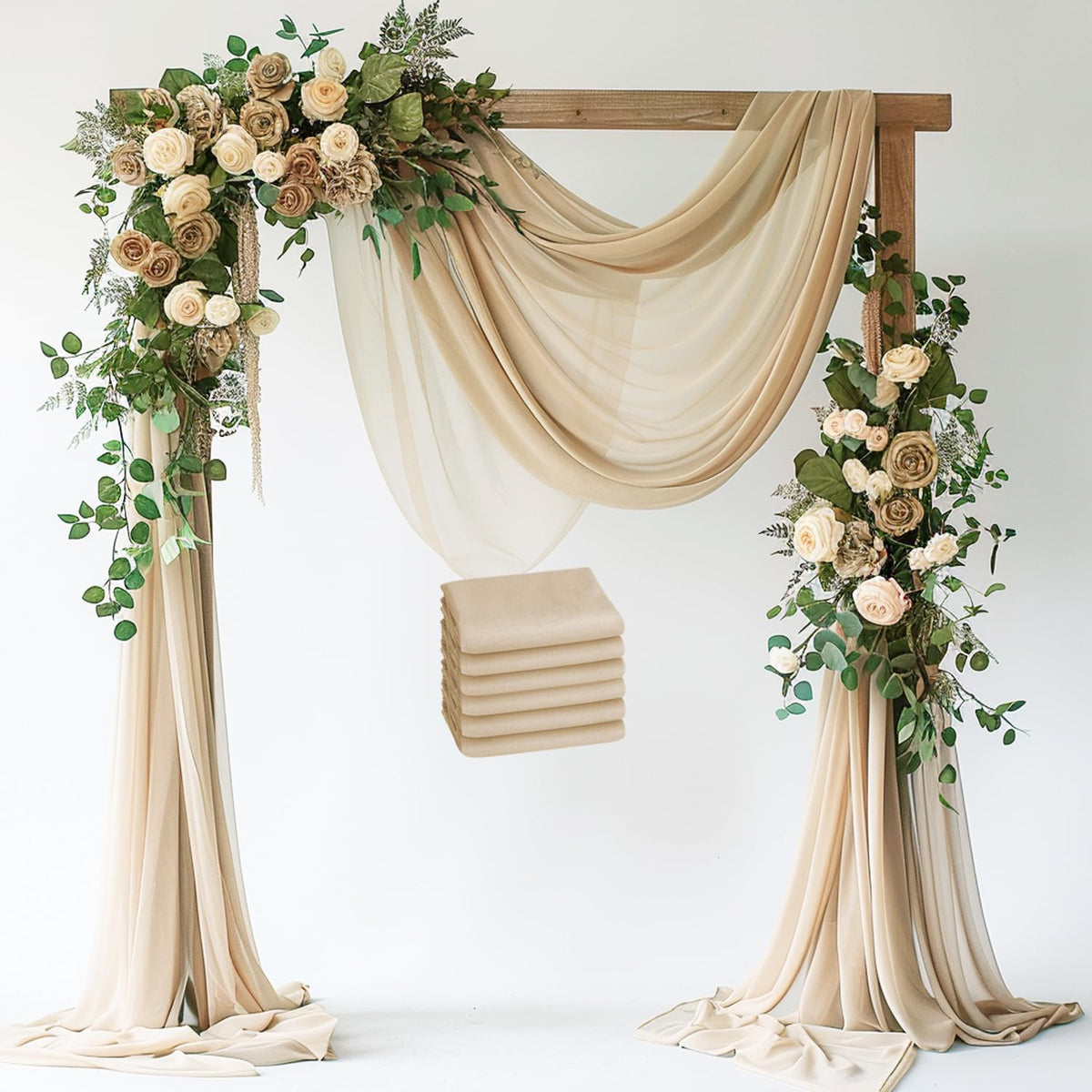 Wokceer White Wedding Arch Draping Fabric Backdrop Drapes Sheer 28.7"x 20FT