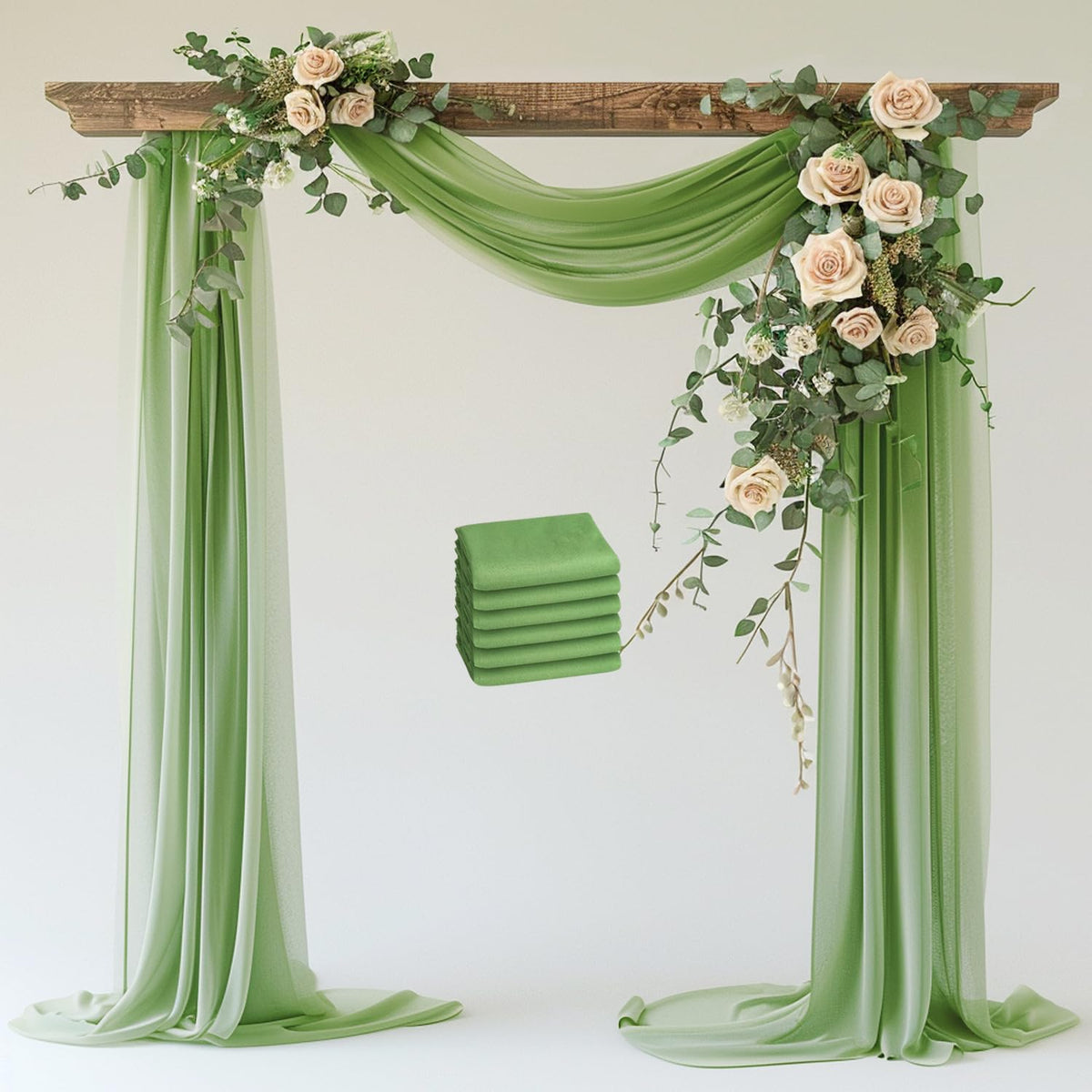 Wokceer White Wedding Arch Draping Fabric Backdrop Drapes Sheer 28.7"x 20FT
